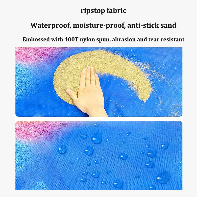 Custom Outdoor Waterproof and Moistureproof Pocket Mat Polyester Beach Mat Camping Mat with Storage Bag