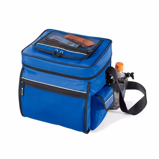 Полиэфирная спортивная молния, 24 банки, изолированная рекламная сумка-холодильник